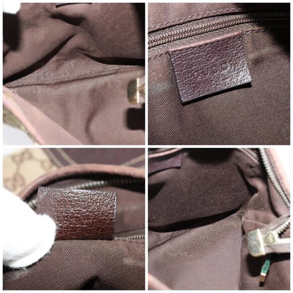 GUCCI GG Canvas Web Sherry Line Shoulder Bag Beige Red Green Auth 138289 - Picture 15 of 16